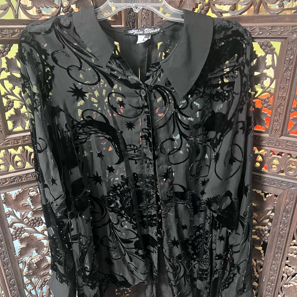 Black Flared Shirt